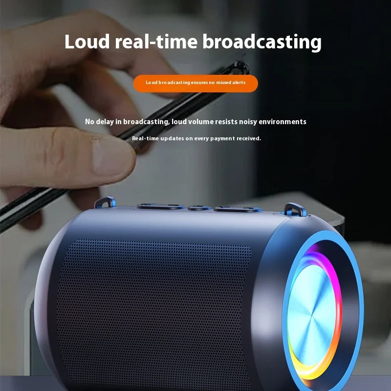 Portable for Bluetooth 5.4 Speaker with RGB LED Lights Waterproof Loud Sound Deep Bass Wireless Stereo Pairing Metal Plastic