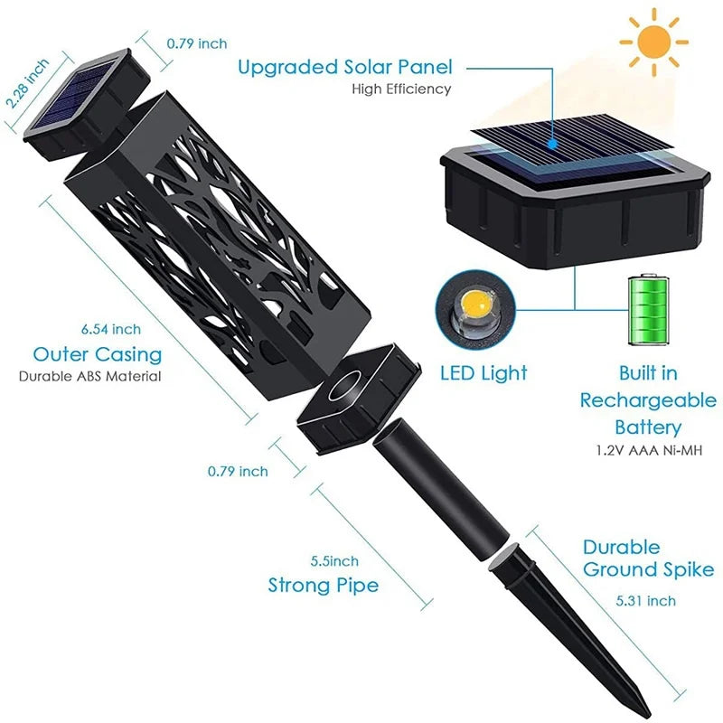 Solar Lights Outdoor with Solar Panel Pathway Lights IP65 Waterproof Garden Lights Auto ON/Off for Landscape Pathway Patio Decor