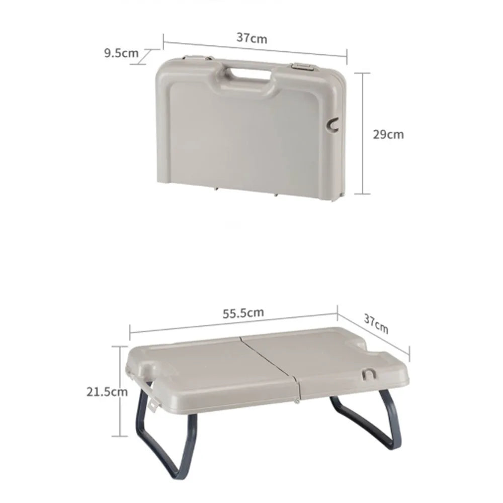 Folding Lap Desk with Storage Case  Multifunctional Folding Table Storage Case  Portable Plastic Mini Desk Camp Picnic Travel