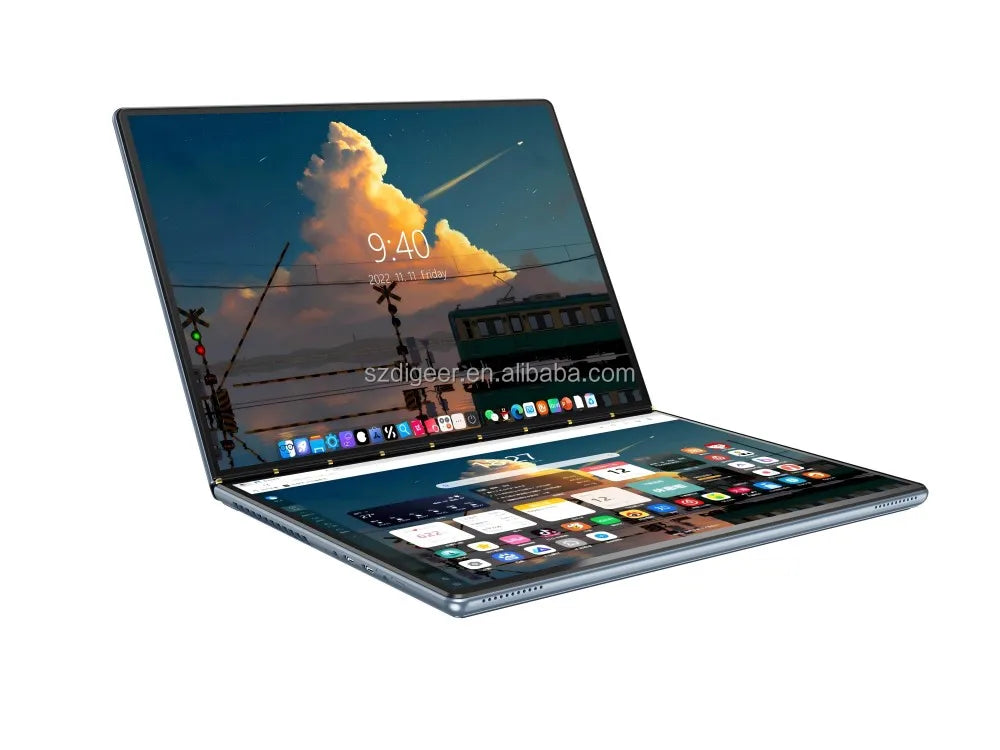 Factory Price Intel Celeron N150 CPU 14" Dual Touchscreen Metal Laptop 16GB RAM+128GB ROM Windows 11 OEM New English Keyboard