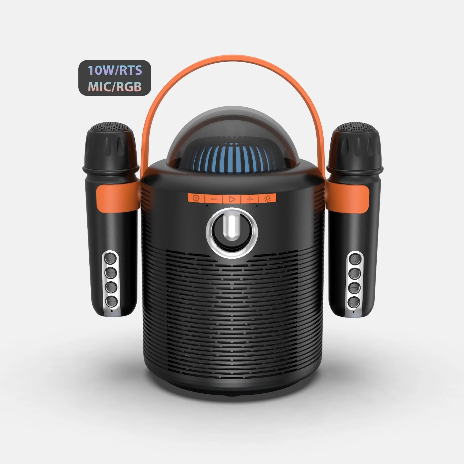 2024 New Design Mini Portable Bluetooth Karaoke Speaker Wireless Audio System with Mic RGB Lighting for Home Theater Parties