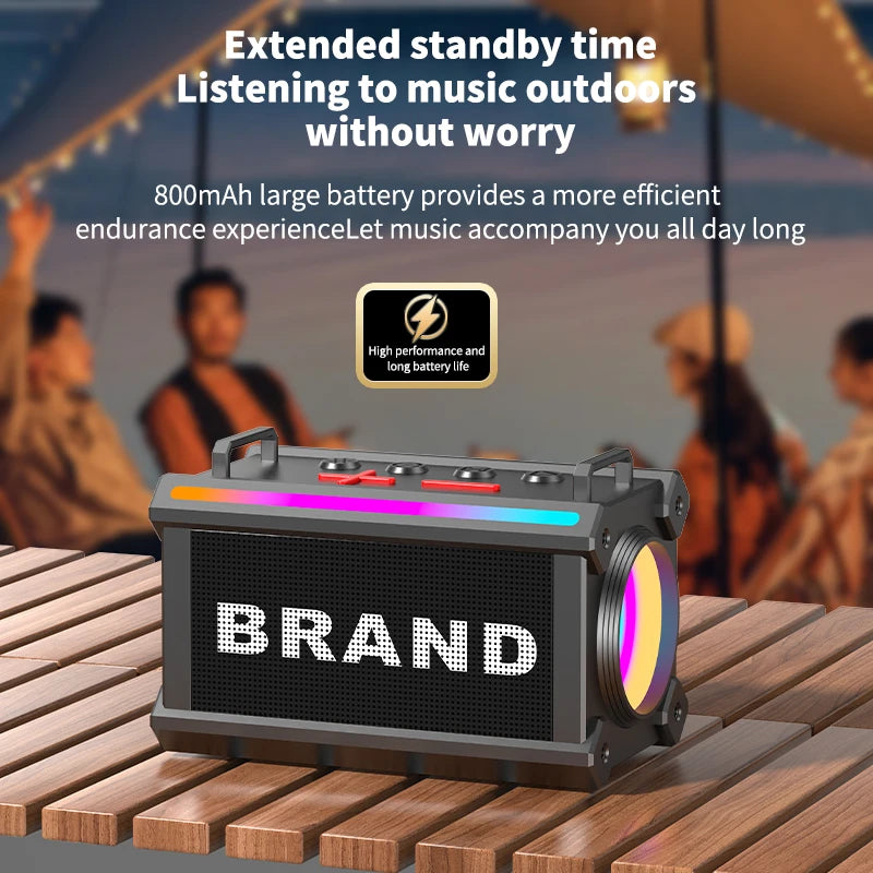 2025 Factory New Outdoor Portable Wireless Bluetooth Speaker Mini Speakers Strap TF Card Bass High Quality Loud RGB Lighting