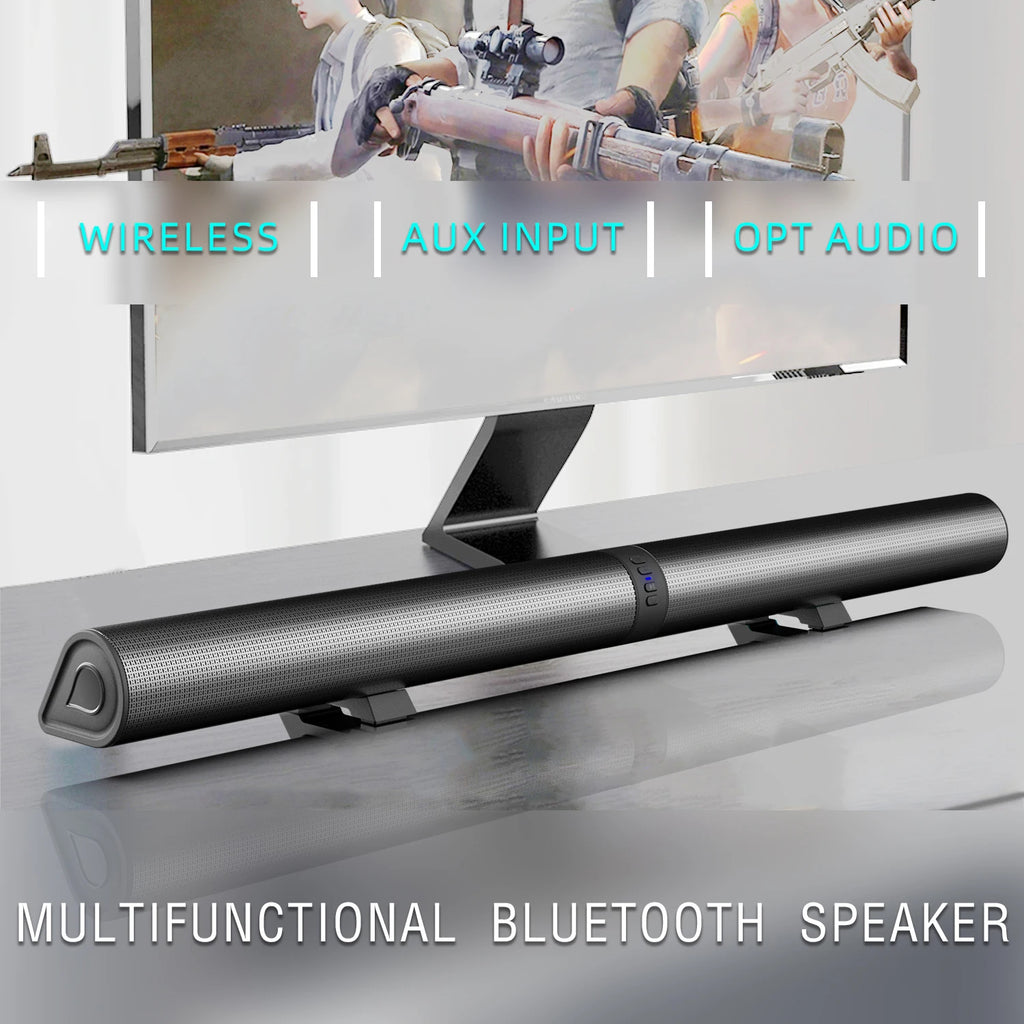 TV Sound Bar, Wireless Speaker with FM Detachable Soundbar Home Theater Surround Sound System TF Card/Aux/RCA Connection