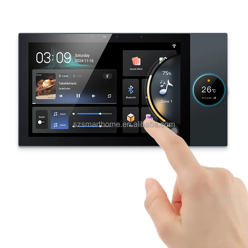 8-Channel Smart Home Theater System 10-Inch Touch Screen Wall Power Tuya Zigbee 4G 32G Control Panel Wireless System Music