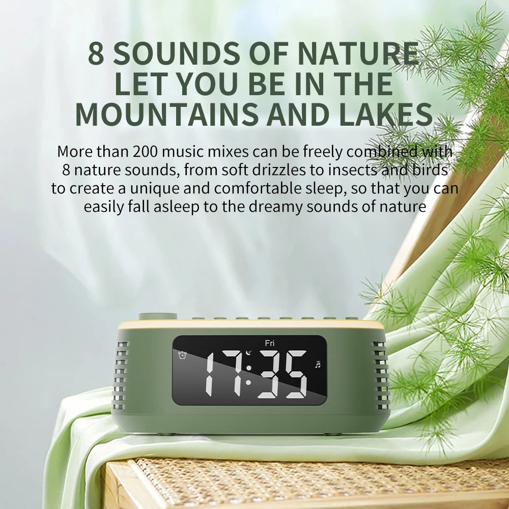 Cyboris T13 Portable White Noise Speaker 20W Wireless with 8 Relaxing Sounds LED Alarm Clock Audio Sleep Aid Function