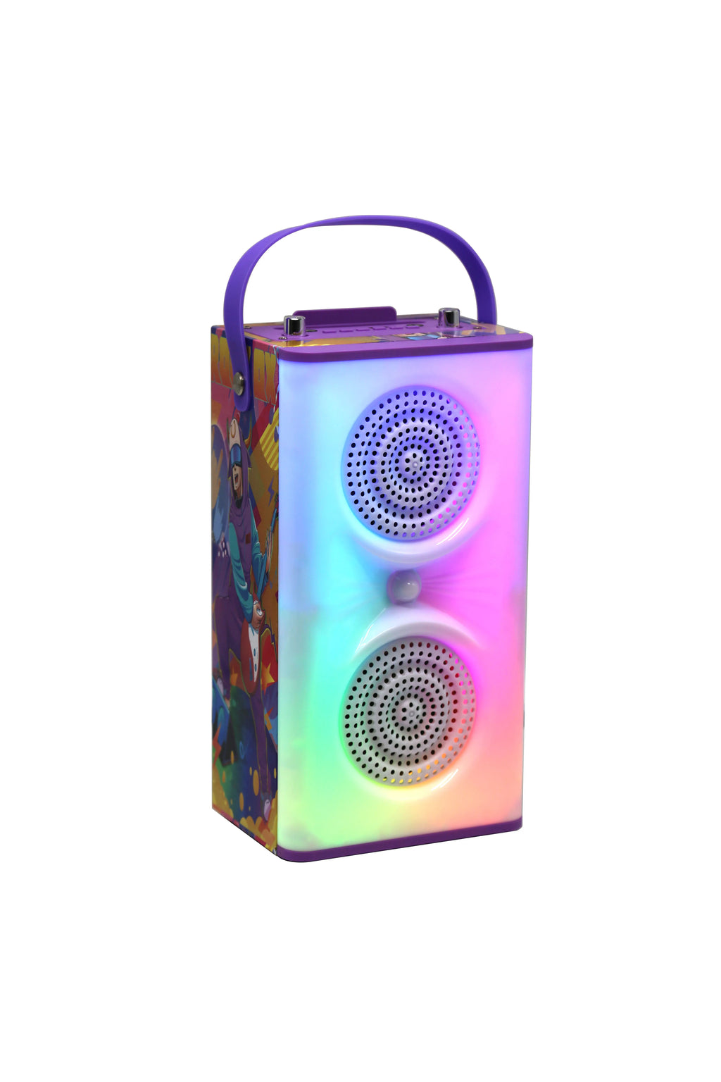 Portable Heavy Bass Stereo Loudspeakr FM TF Card KBQ-2302 LED Lights RBG Wireless Speaker With Microphone Karaoke BT 20W Speaker