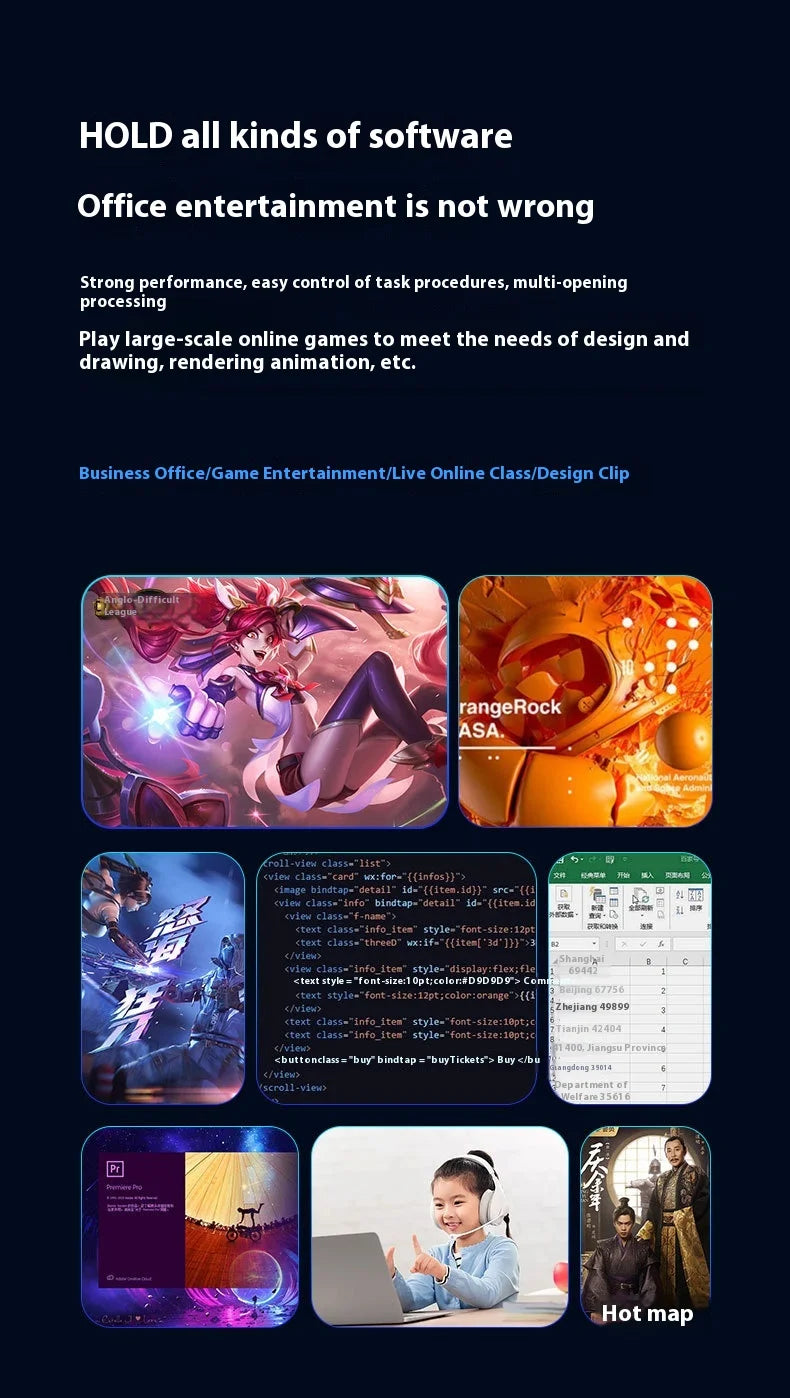 DEEQ 2025 New 14-Inch Business Laptop Intel N95 Quad-Core 32GB RAM 2TB SSD IPS Display English Windows 11 Pro Full-Size Keyboard
