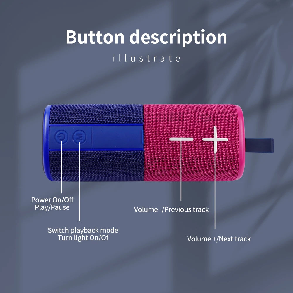 S18 Splittable Blue-tooth Speaker 3D Stereo Bass Portable Speaker IPX6 Waterproof with TWS Boombox Colorful Lights Dual Speakers