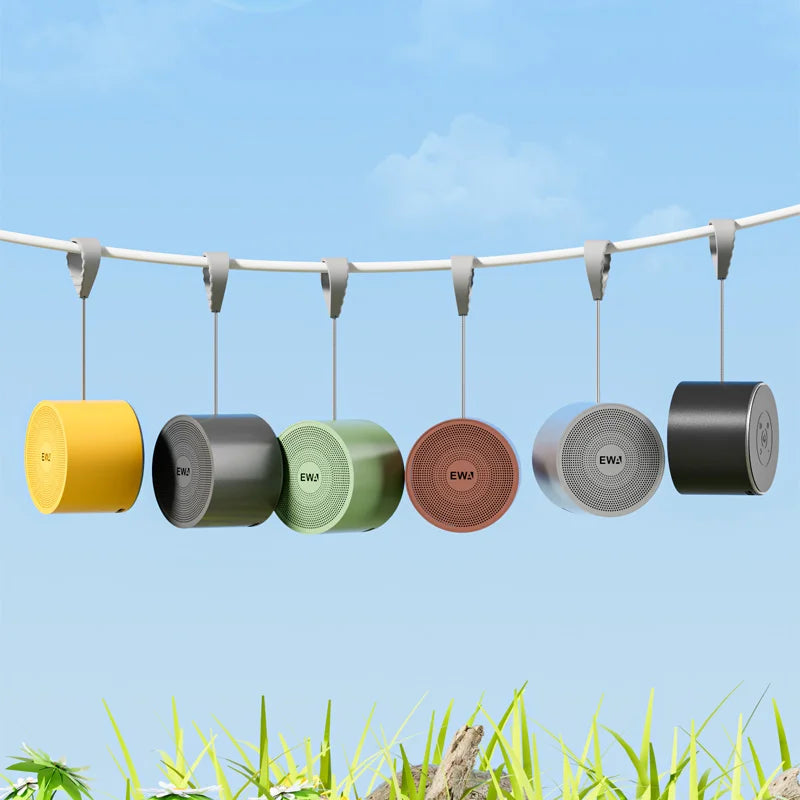 The New Listing EWA-A129 Metal TWS Macaron Speaker 5W Wireless Subwoofers bluetooth Speaker Outdoor Portable Speakers for Gift