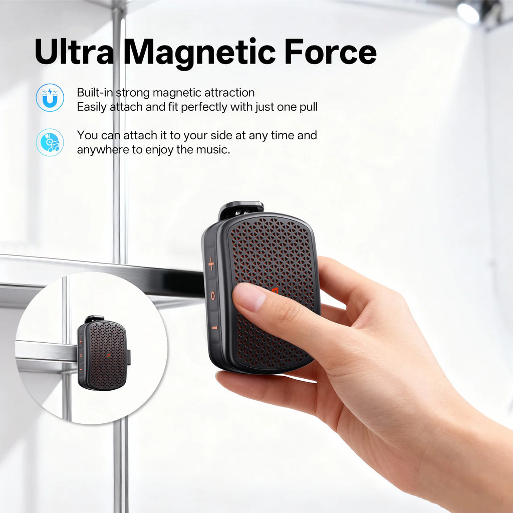 Micro Wearable Blue-tooth Speaker, Clip-On Wireless Small Portable Speaker, Built-in Mic, IPX7 Waterproof for /Cycling/Running