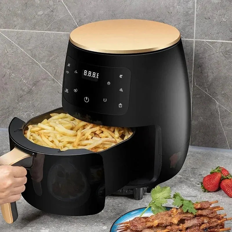 New air Fryer Smart Timed Screen Multi Functional Electric Fryer Large Household Kitchen Capacity French Fry Machine 6L Capacity