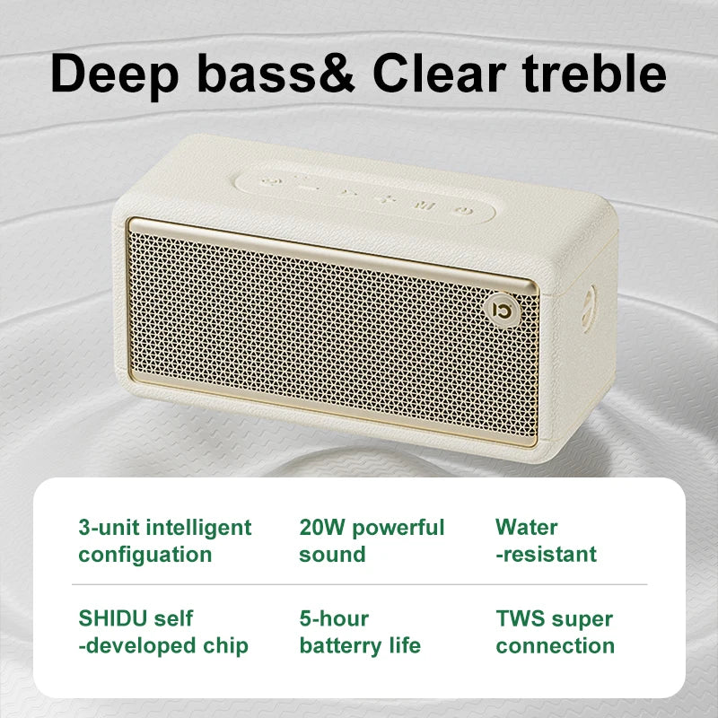 SHIDU P12 Portable Bluetooth Speaker Hi-Fi Sound for Home & Outdoor Activities