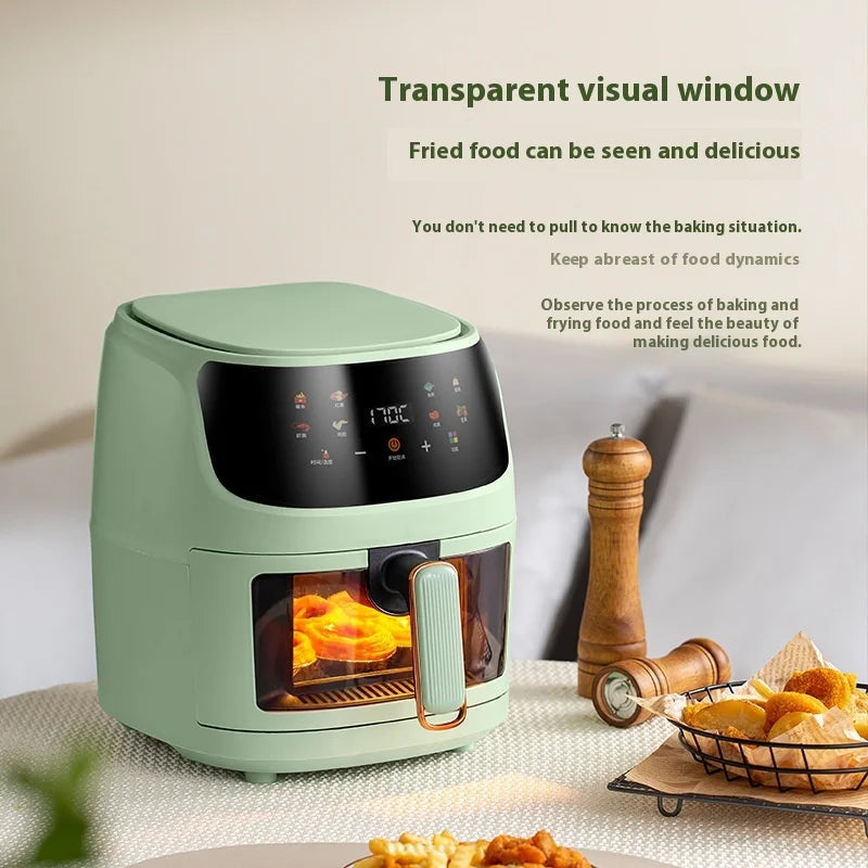 8L Modern Visual Smart Air Fryer Household All-in-One Color Touch Screen Plastic Electric Energy Efficient Class Eco-friendly