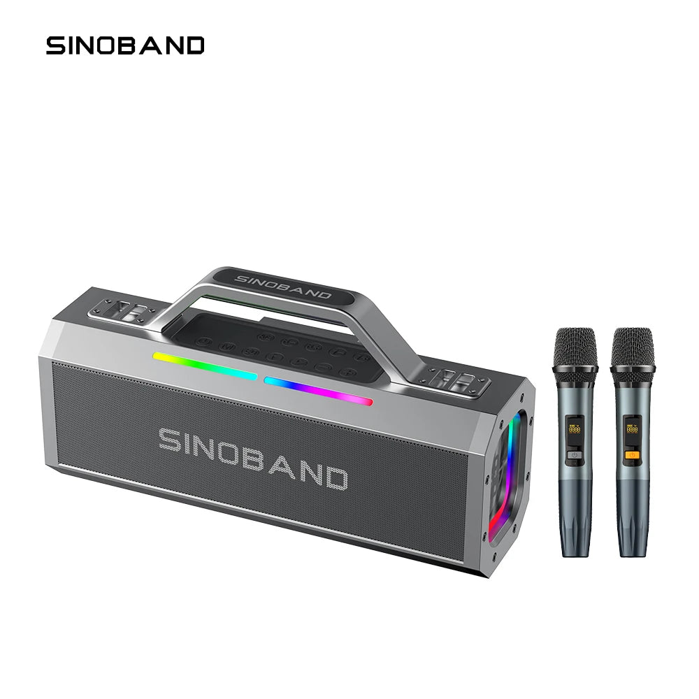 XDOBO SINOBAND Alps 150W Portable Speaker with 2 Wireless Microphones with Lights Supports USB/TF/AUX/TWS for Home Party