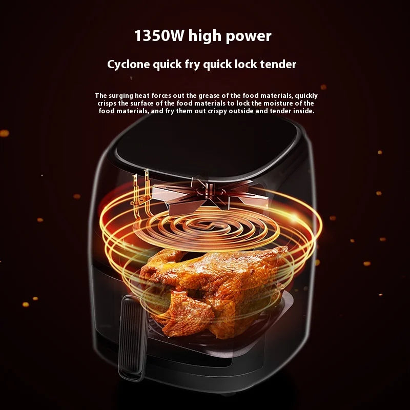 8L Modern Visual Smart Air Fryer Household All-in-One Color Touch Screen Plastic Electric Energy Efficient Class Eco-friendly