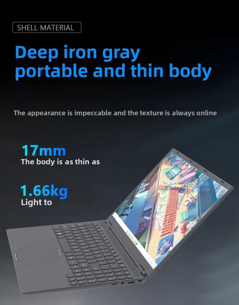High Quality 16 Inch Win 11 Business Laptop 32GB 1TB SSD Intel I3 8109U Processor English Keyboard IPS Panel 165Hz New