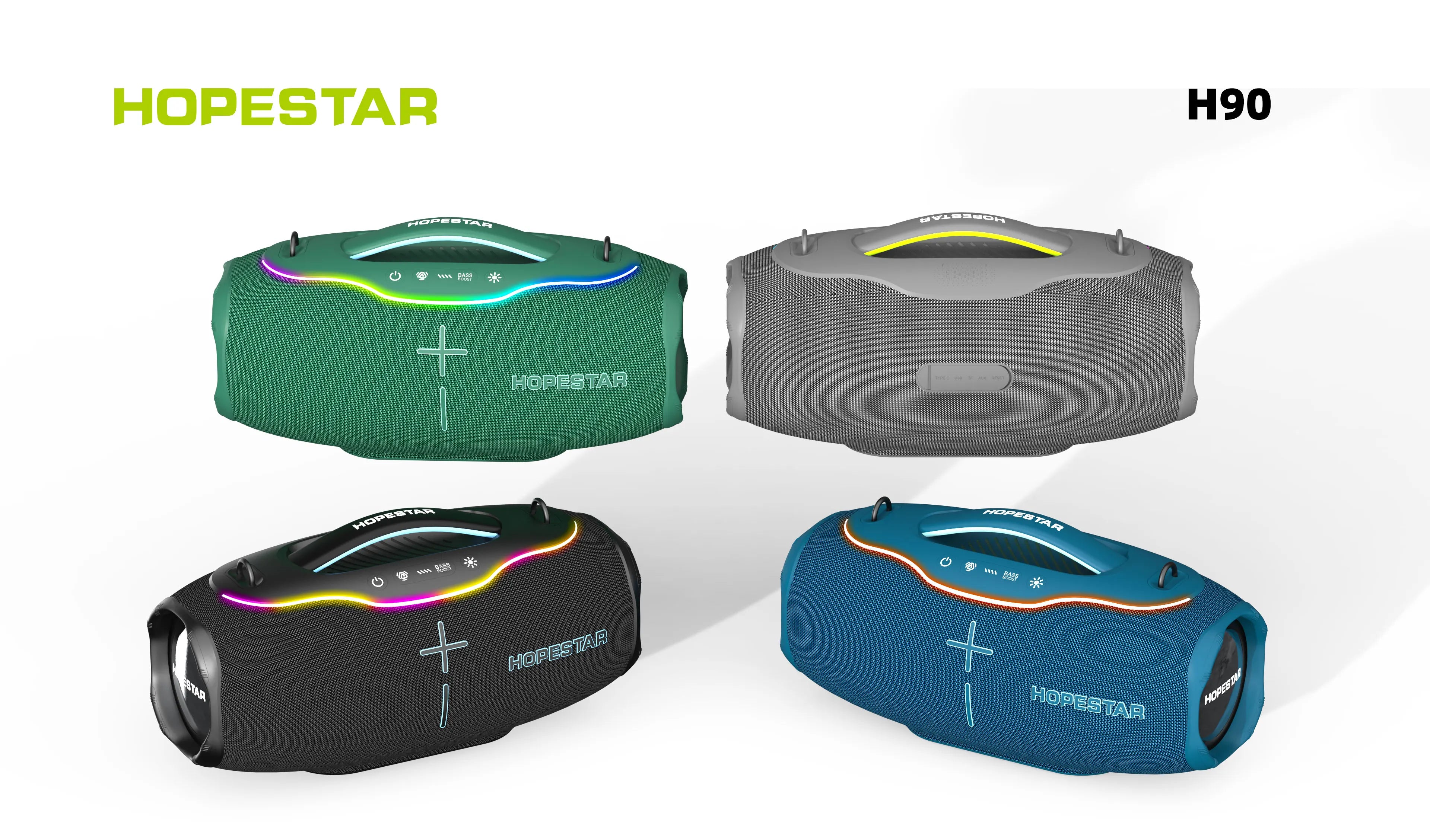 HOPESTAR H90 220W Portable Wireless Stereo Audio System Waterproof RGB for 5.3 Home Partybox Karaoke Subwoofer Speakers