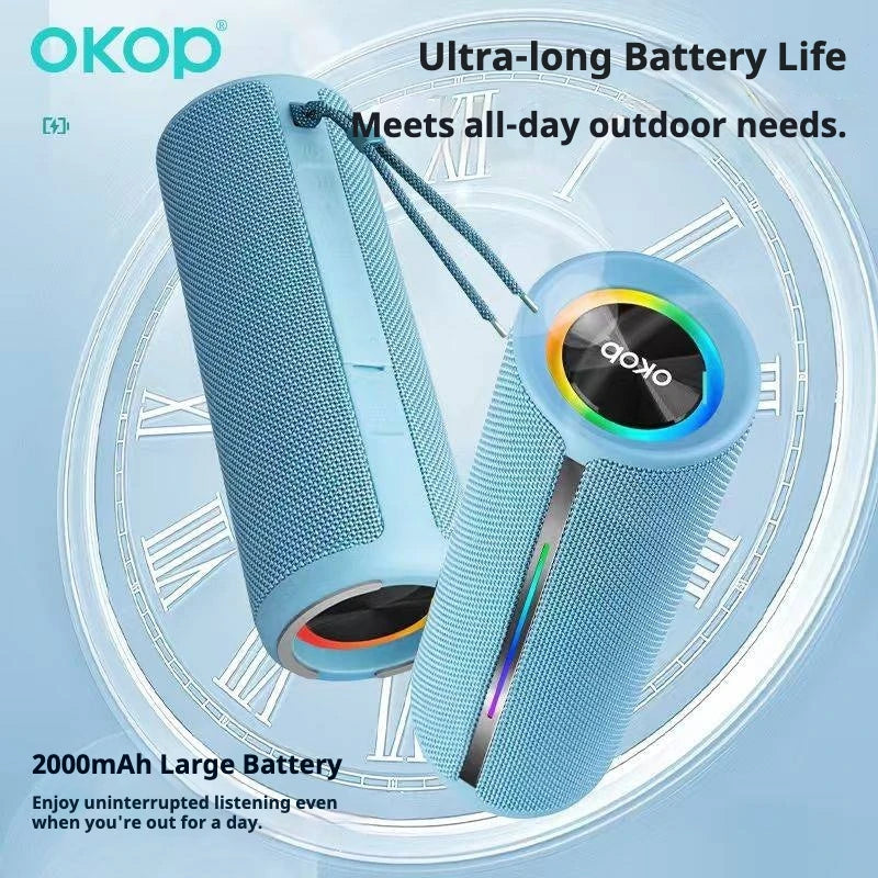 OKOP817 Wholesale IPX5 Waterproof Portable Wireless for V5.3 Speaker RGB LED Light Long Battery Life 10M Range Memory Card