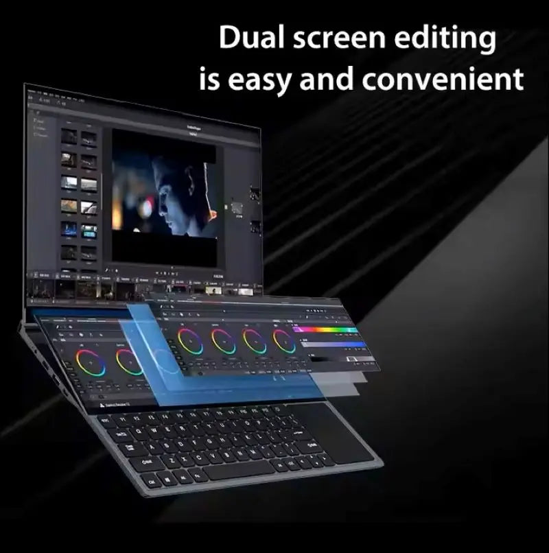 Dual Screen Gaming Laptop 16" IPS + 14'' Touch Intel Core I9-10885H Max 64GB 4TB SSD Slim Notebook Windows 11 English US/UK