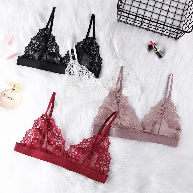 1 Set Women's Lingerie Sexy Lace Bra Thongs Set Woman Underwear Bralette Push Up Tube Tops Bras Panties Suit For Lady BANNIROU
