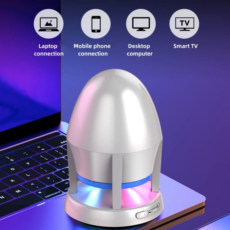 Rocket-shaped Wireless Subwoofer Speaker, Universal Wired Gaming Speaker
