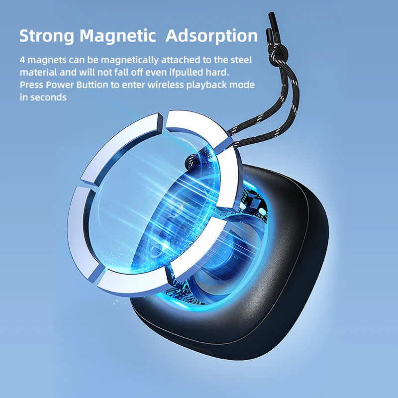 IPX5 Magnetic Mount Golf Cart Bluetooth Speaker with Strap Outdoor Sporty Portable Mini Golf Speaker with Magnetic