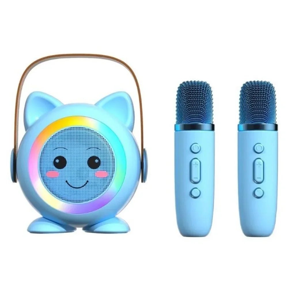 Cartoon Portable Bluetooth Speaker Outdoor Karaoke Speaker Home KTV Artifact Wireless Multifunctional Handheld Dual Microphone