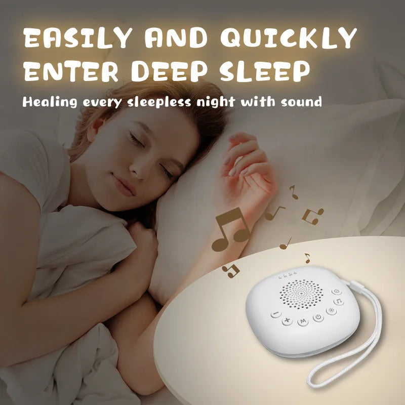 New Portable Home Travel Sleep Monitor with White Noise for Children, Soothing Night Lights, Music and Lighting for Sleep