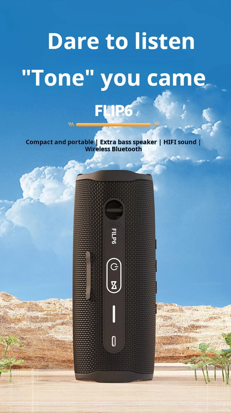 6 Outdoor Waterproof Speaker Can TF Card Slot Wireless Subwoofer Mini Portable Speakers Party Subwoofer  Speaker