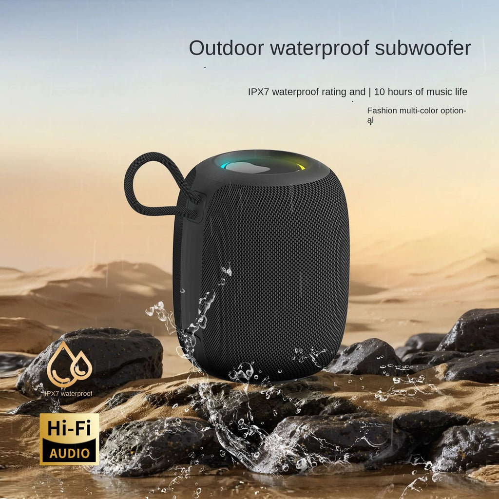 Outdoor Waterproof IPX7 Portable Mini Speaker Wired RGB Speaker TF Card Home Bathroom Camping Subwoofer Battery Powered Audio