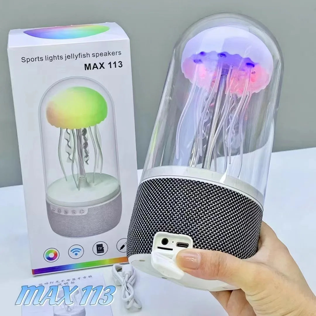 Jellyfish Mini Wireless Speaker with RGB LED Lighting MAX113 Sound-Activated for Bluetooth Rhythm Night Light USB Audio System