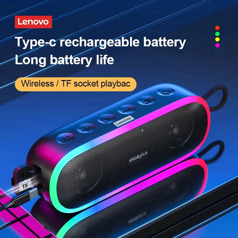 100% Original Lenovo K8 5.0 Wireless BT Speaker Portable Hifi LED Outdoor Loudspeaker Music Surround Bass Box
