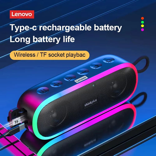 100% Original Lenovo K8 5.0 Wireless BT Speaker Portable Hifi LED Outdoor Loudspeaker Music Surround Bass Box