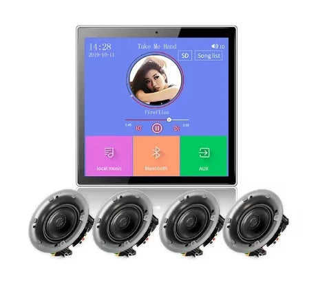 Mini 4 Inch Music Host Blue Tooth Class Wall Amplifier 8Ω Connect to Ceiling Speakers Home/Store/Cafe Audio Automation System