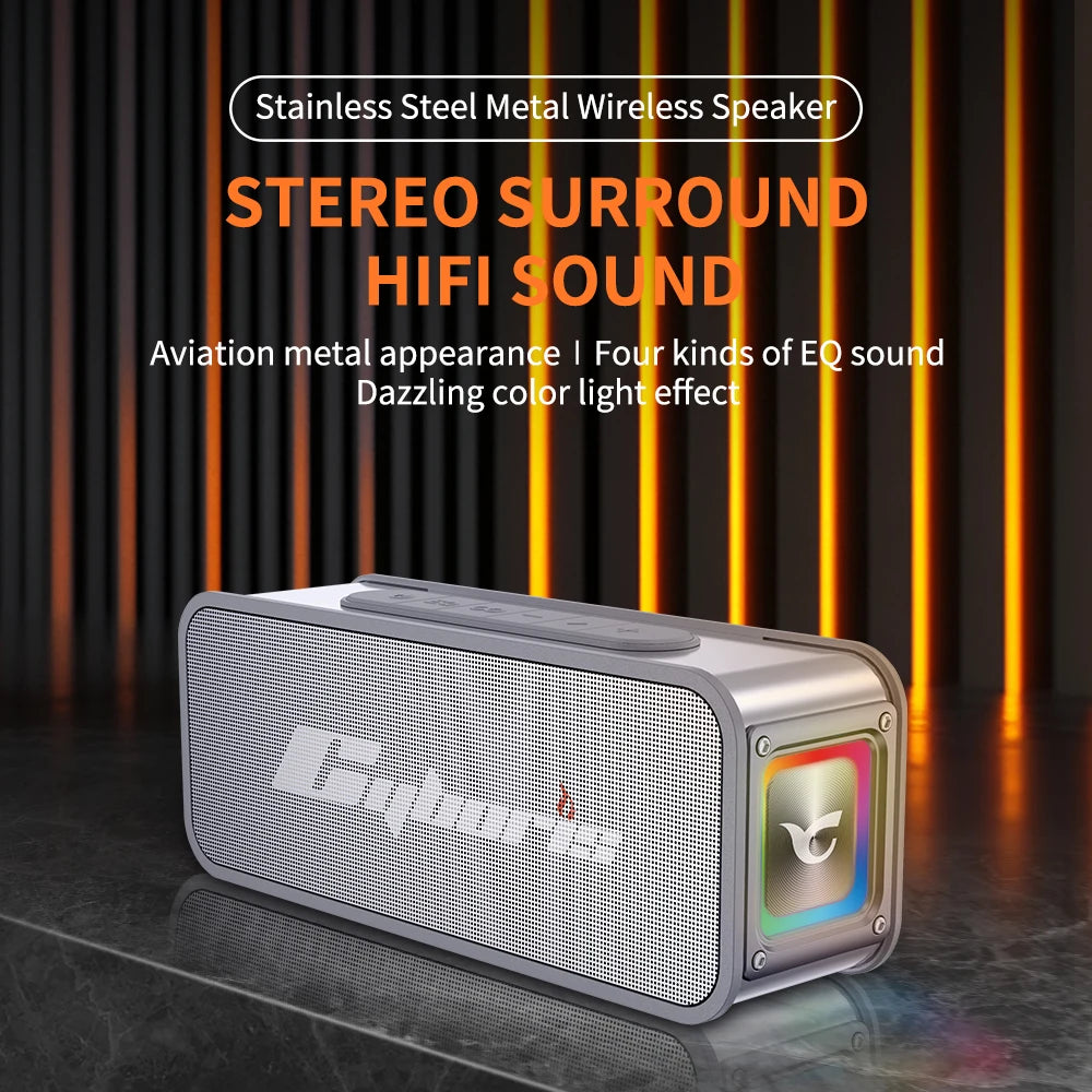 60W Cyboris S15 Outdoor Speaker, IPX6 Waterproof, Wireless BT, Deep Bass, RGB Lighting, TWS Function