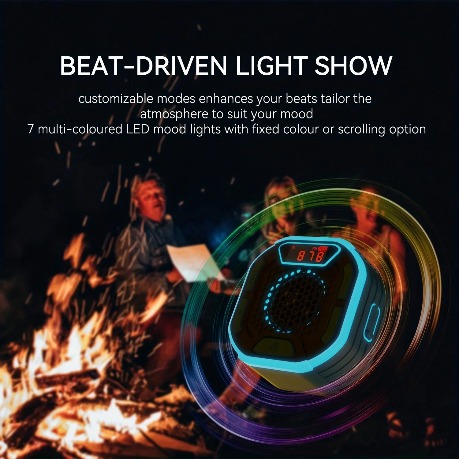 RGB LED Clock Display Stand-up Paddleboard IP67 Float Waterproof for Bluetooth Speaker SUP Jet Surf for Outdoor Mobile Phone Use