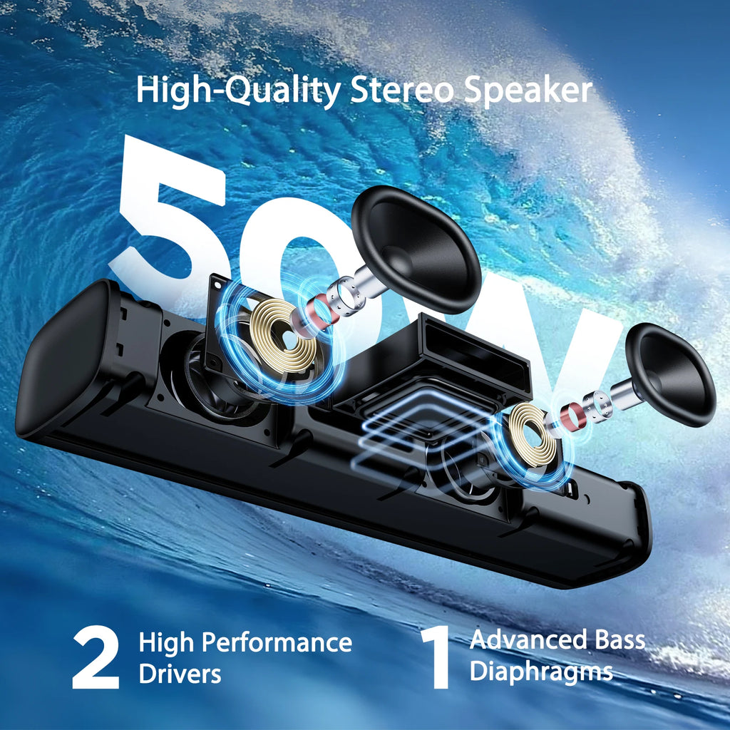 Sound Bar 50W Soundbar for Smart TV Bluetooth 5.3 Speaker 17Inch with ARC/OPT/AUX Connection Surround for Home Theater Audio