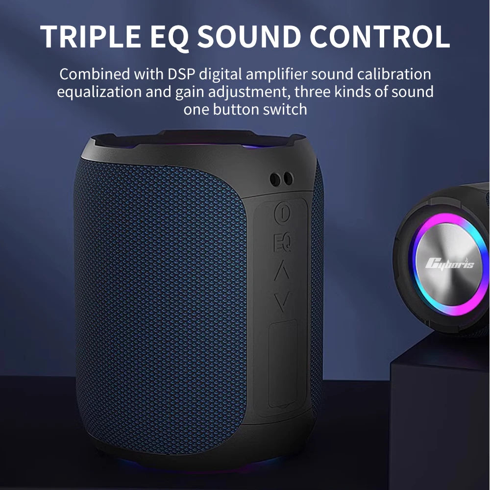 M5, Portable 40W Wireless Speaker BT5.3, Stereo, TWS Pairing,Deep Bass, LED, Call, Radio, IPX7 Waterproof, TF Card, USB, AUX