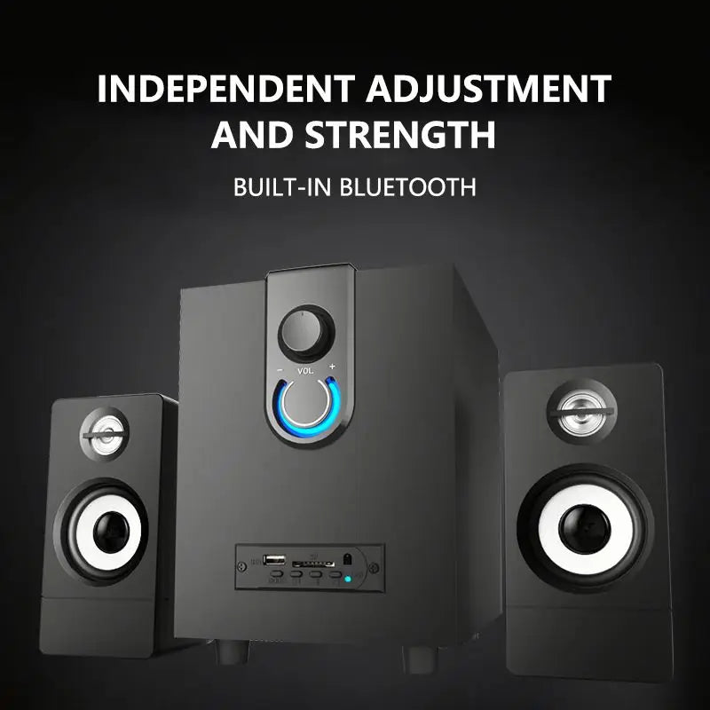 Tooth Subwoofer Blue Tooth Audio Card Usb Computer Desktop Computer Speakers 2.1 Wooden Multimedia Active Computer Speaker