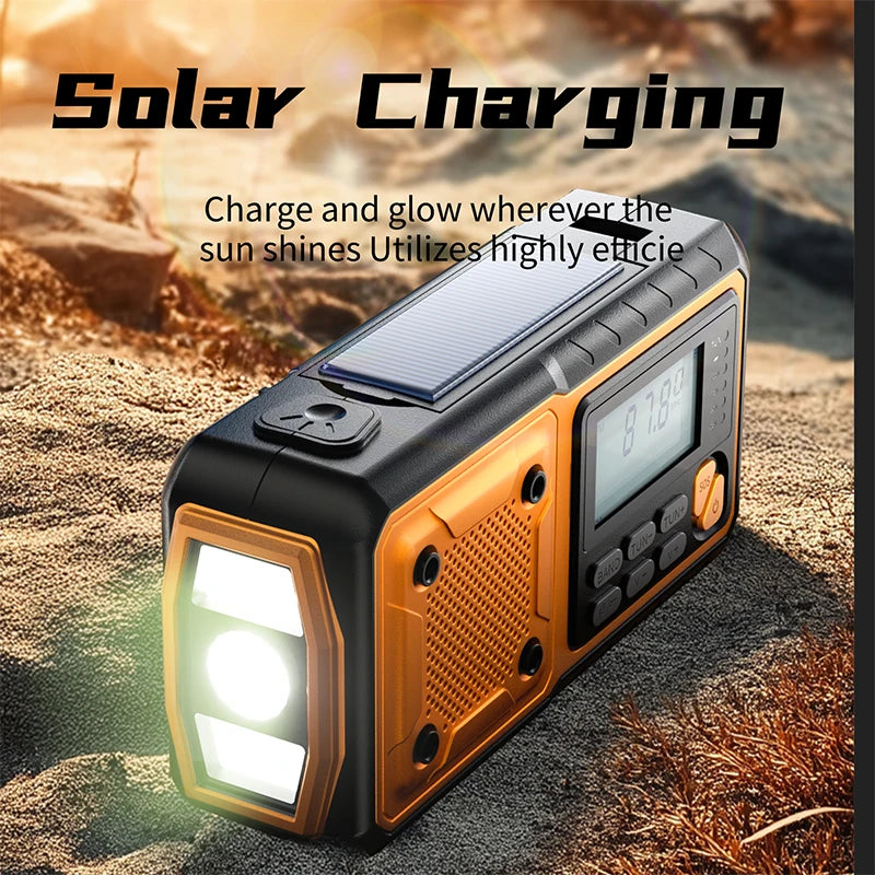SY-376 Solar/Crank Emergency DAB+/FM Radio with Powerful Spotlight & Soft Night Light for Camping & Survival