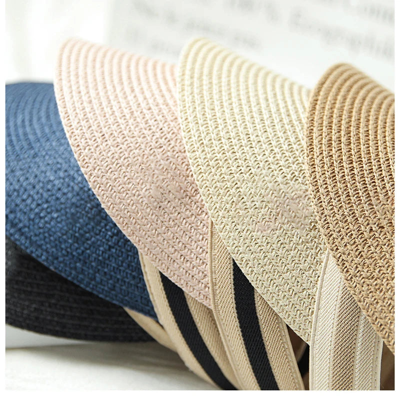 Summer Woman Sun Hats Anti-UV Female outdoor Visor Caps Hand Made Straw Cap Casual Shade Hat Empty Top Hat Beach cap