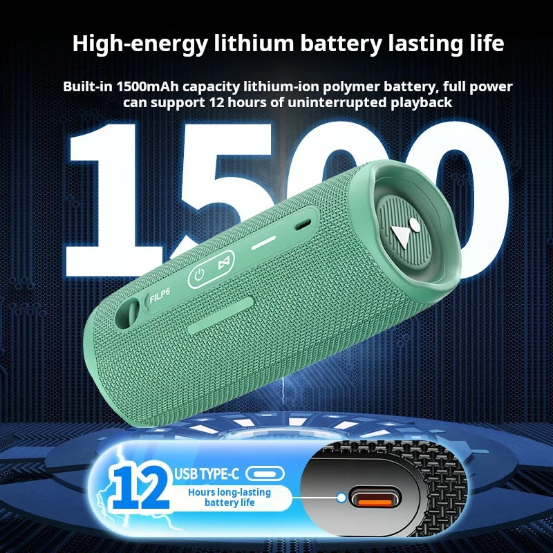 6 Outdoor Waterproof Speaker Can TF Card Slot Wireless Subwoofer Mini Portable Speakers Party Subwoofer  Speaker