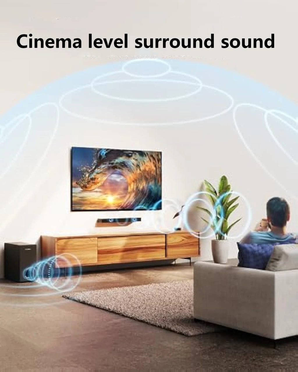 3D Surround Sound System for TV Speakers, 2.1 Soundbar TV with Subwoofer, 5.3 Bluetooth Sound Bars for Home Theatre