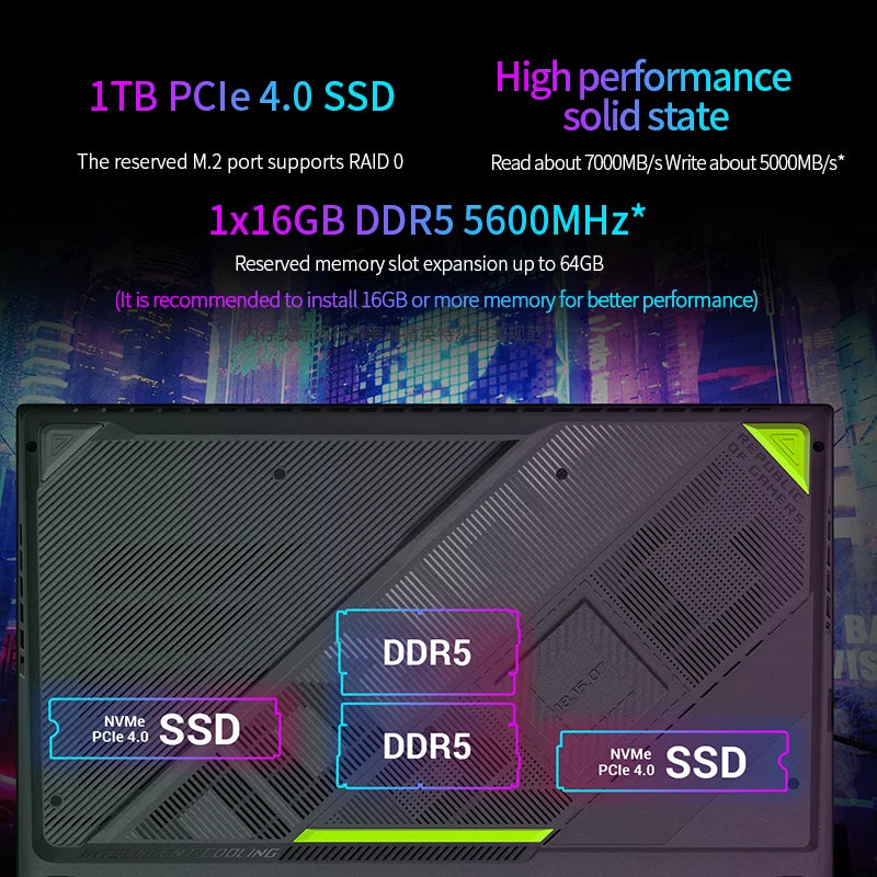 Factory Custom asus Rog Strix G16 Gaming Computer Laptop  Geforce Rtx 4070 16 Inch 2.5k Gaming Notebook Business Laptops