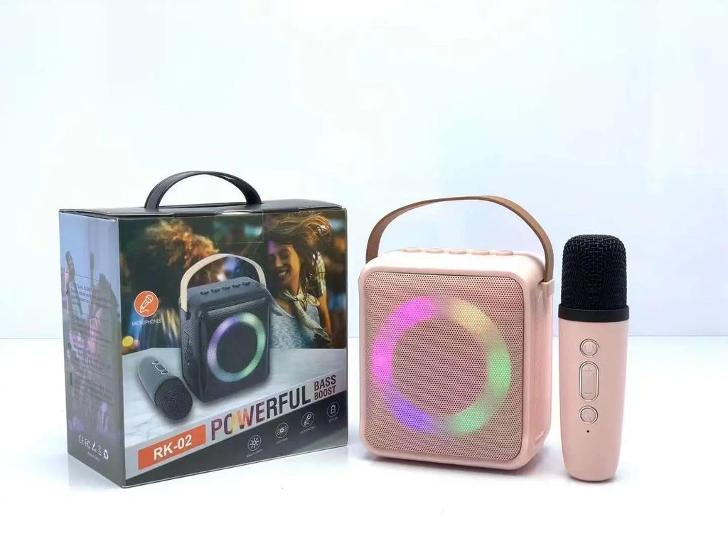 RGB Mini Portable Mini Home Theatre Wireless Speaker with Microphone Karaoke Bass Audio Player Battery-Powered WiFi