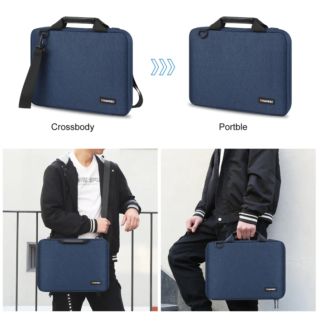 HAWEEL 15 Inch Laptop Handbag 2 in 1 Portable Waterproof Office Organizer Bags Electronic Briefcase Crossbody Laptop Storage Bag