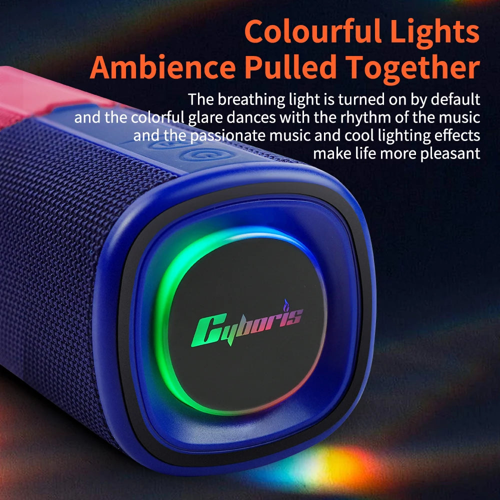 Cyboris S18 2 in 1 Portable Splittable Wireless Speaker, Waterproof Split Wireless Speaker BT5.3 with Loud Stereo Sound