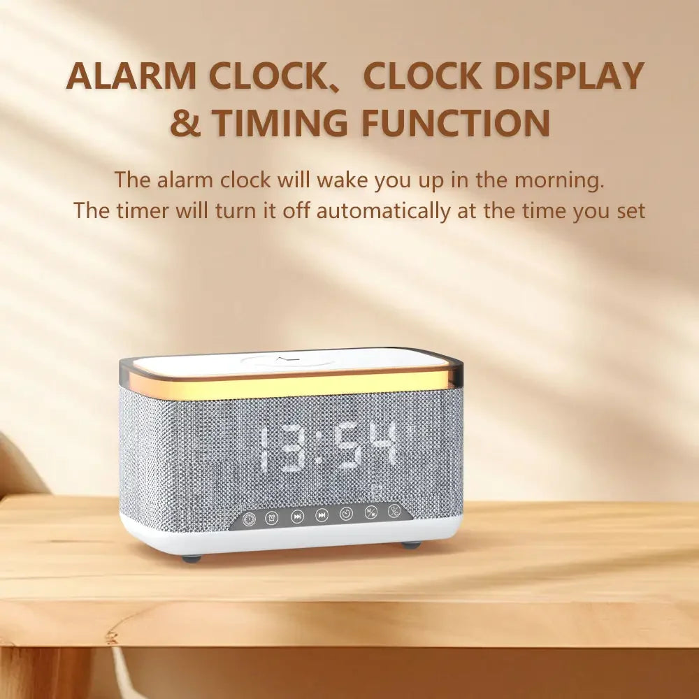 Wireless Charger for Alarm Clock Colorful RGB LED Flashing Light Desk Lamp Speaker Mobile Phone Computer Living Room