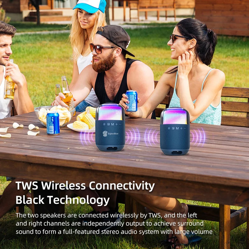Convenient Fast Wireless BT Speaker with RGB Light 2024 Outdoor Camping Patio Woofer Ambient Light Battery Powered