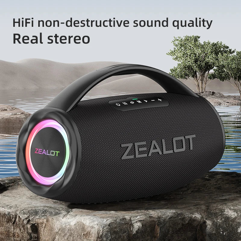 New S97 RGB LED Waterproof Wireless Speaker 80W with Rechargeable Battery Portable Speaker Party Home Theater&Outdoor Use